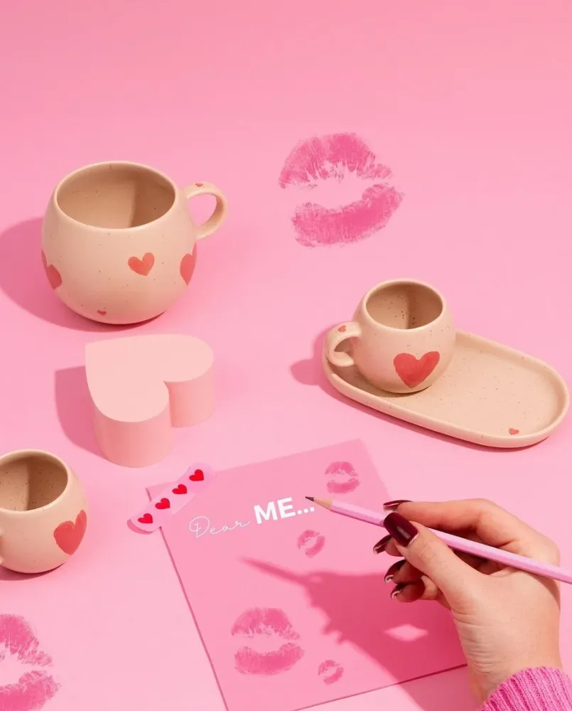Cozy Hearts Steengoed Beker met Bolvorm 500ml Limited Edition MT