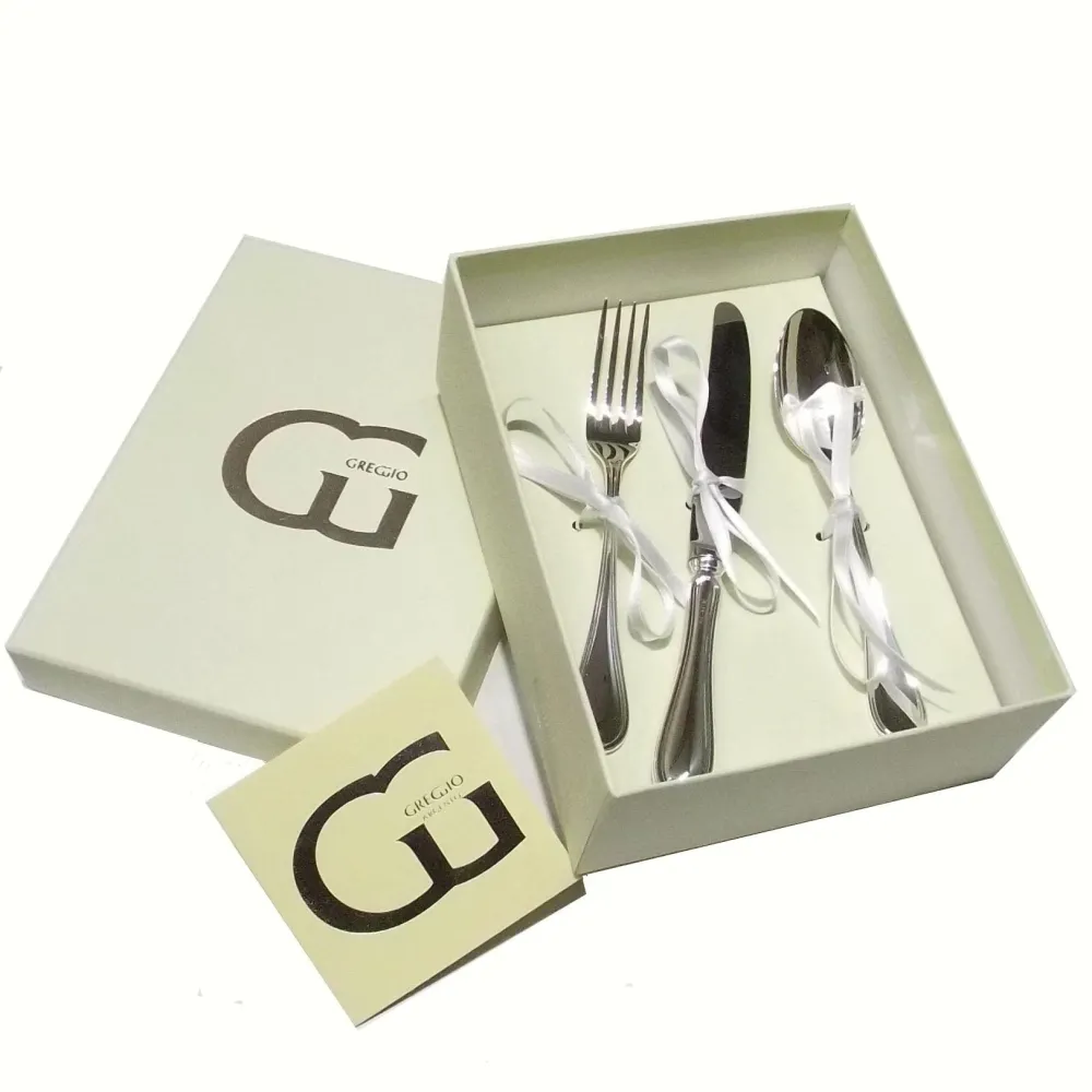 Greggio set van drie besteksets English George I 800 zilver 8807412