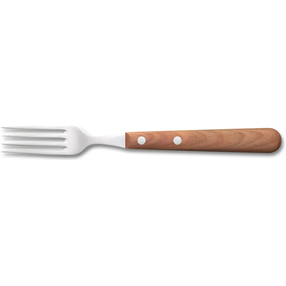 ROBERT HERDER bestek-vork RVS is van 18/10 staal met FSC kersenhouten heft lengte 20cm