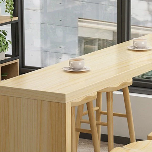 1/5/9 Pieces Strak Bar Table Set Rectangle Pine Wood Bistro Set