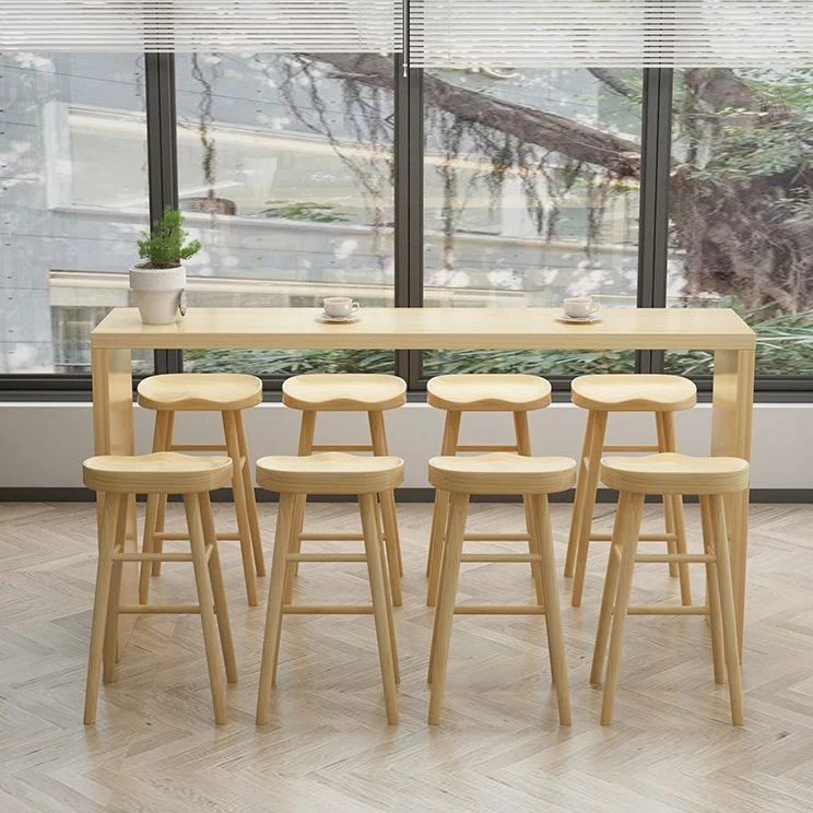 1/5/9 Pieces Strak Bar Table Set Rectangle Pine Wood Bistro Set