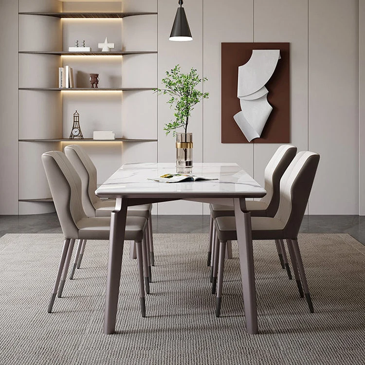 Actueel 1/4/5/6 Pieces Rectangle Dining Set Sintered Stone Top Dinette Table Set