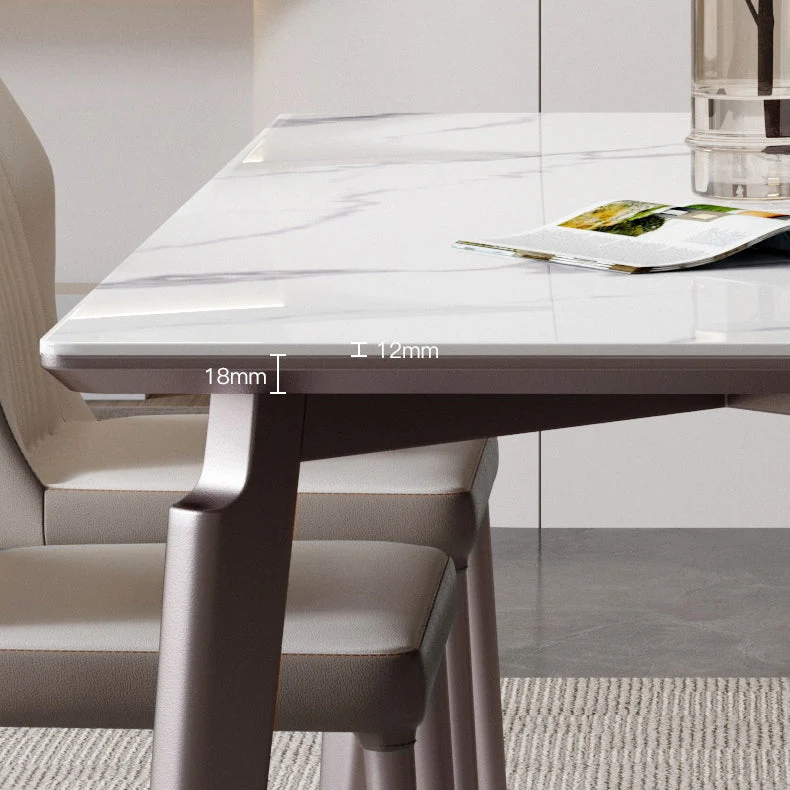Actueel 1/4/5/6 Pieces Rectangle Dining Set Sintered Stone Top Dinette Table Set