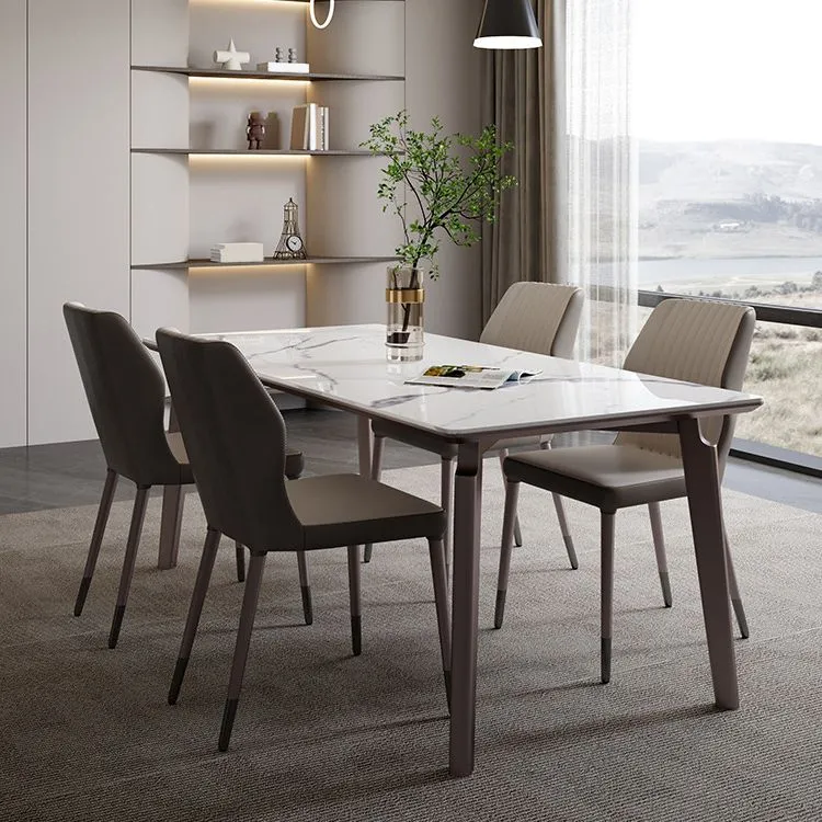 Actueel 1/4/5/6 Pieces Rectangle Dining Set Sintered Stone Top Dinette Table Set