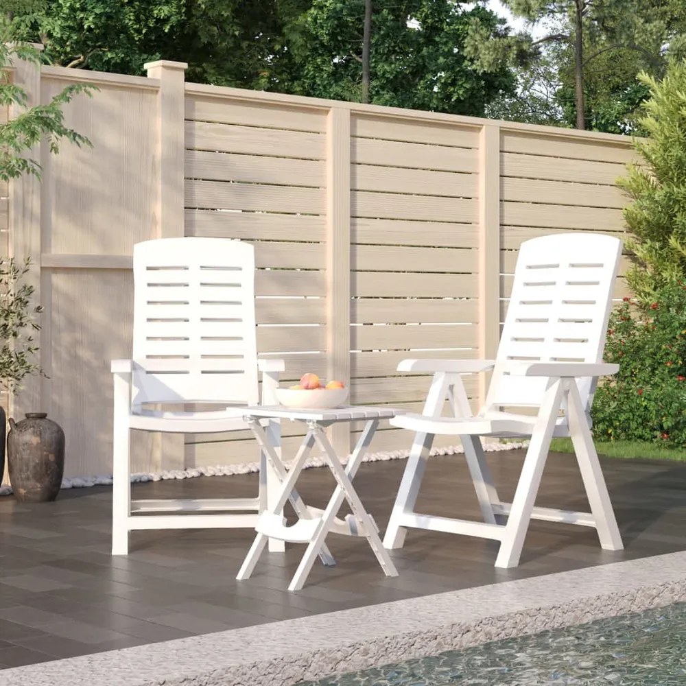 Comfortabele 3-delige Tuinset polypropeen wit