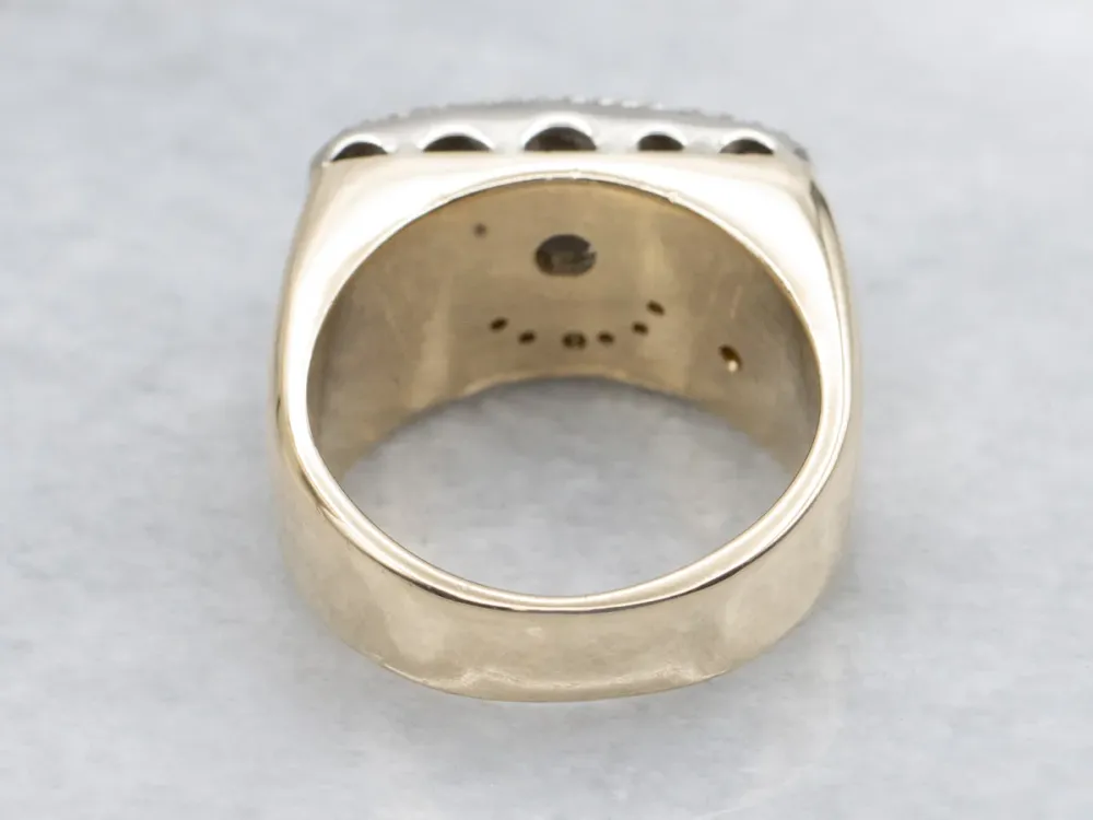 Compleet Tuinset Bold Pave-Set Diamond-Encrusted Statement Ring