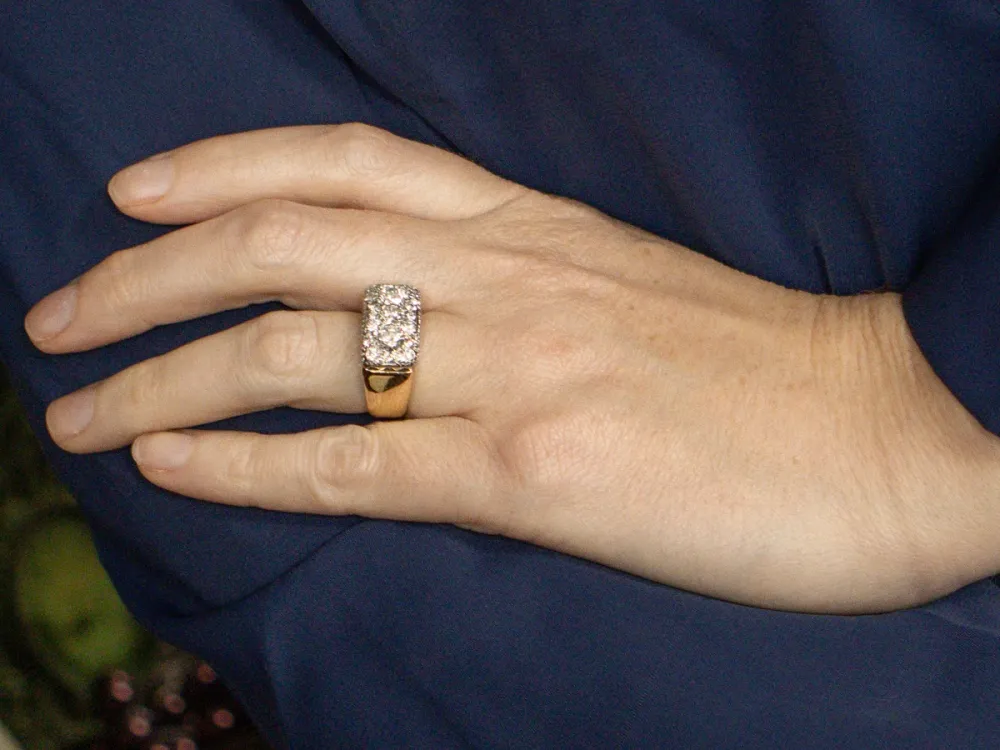 Compleet Tuinset Bold Pave-Set Diamond-Encrusted Statement Ring