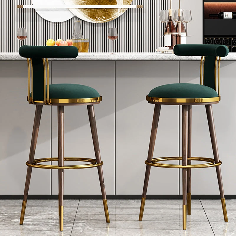 Garden Glam Upholstered Bar Stool Glam Backrest Counter Stool Bristol