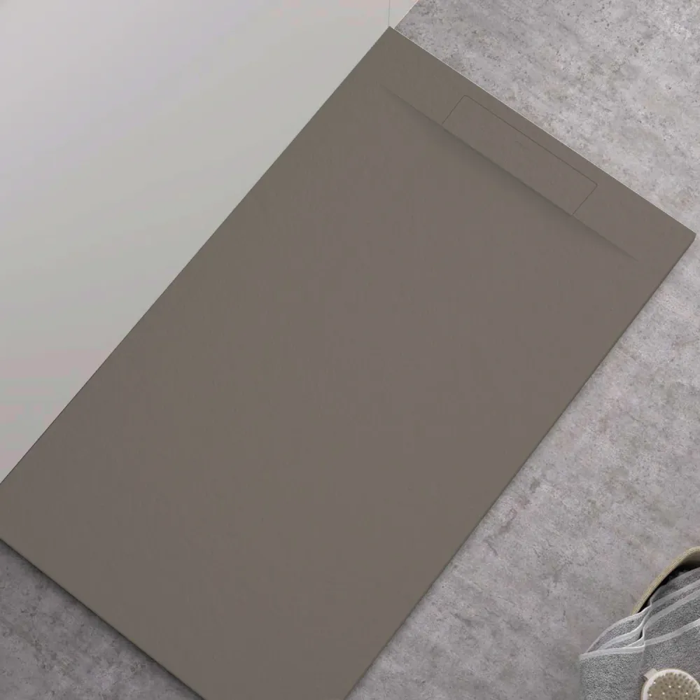 Garden Resin shower tray model Titano 90x100 cm taupe stone effect