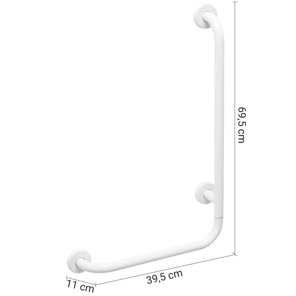Gedy 90° Support Elderly and Disabled, Galvanized Staalsoort. Left Support - White