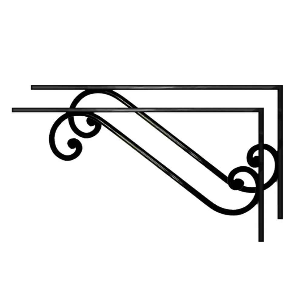 Matte black wrought ijzer support brackets outdoor sinks - size 44 cm