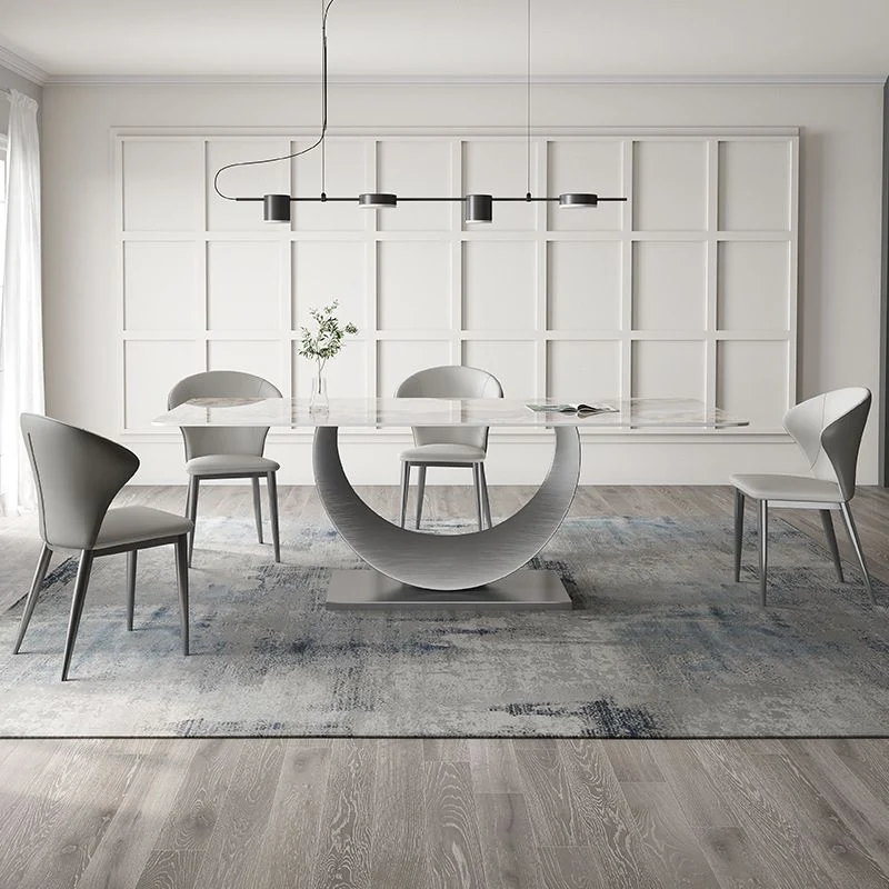Met Eettafel Designer Style Sintered Stone Top Dining Set Rectangle 1/2/3/4/5/7 Pieces Dining Table Set