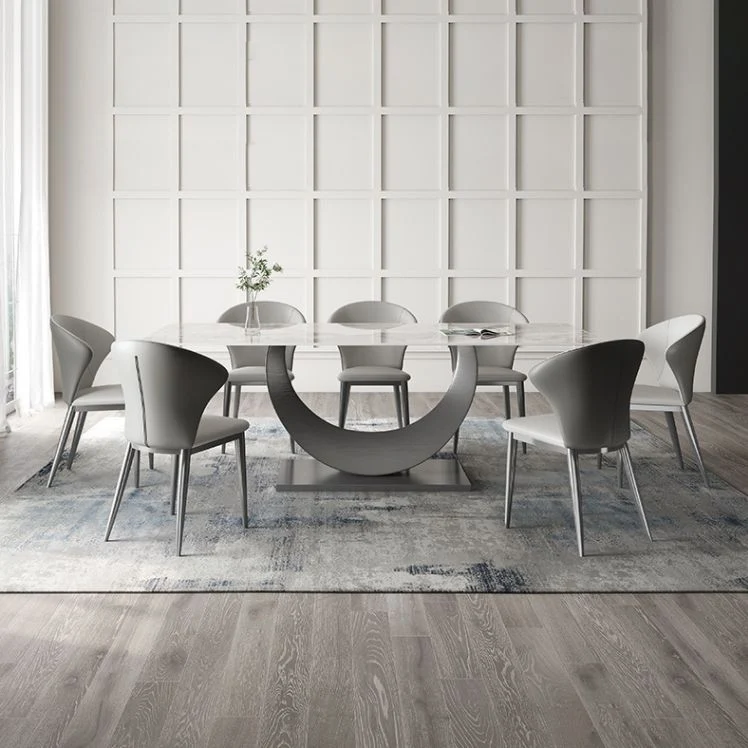 Met Eettafel Designer Style Sintered Stone Top Dining Set Rectangle 1/2/3/4/5/7 Pieces Dining Table Set