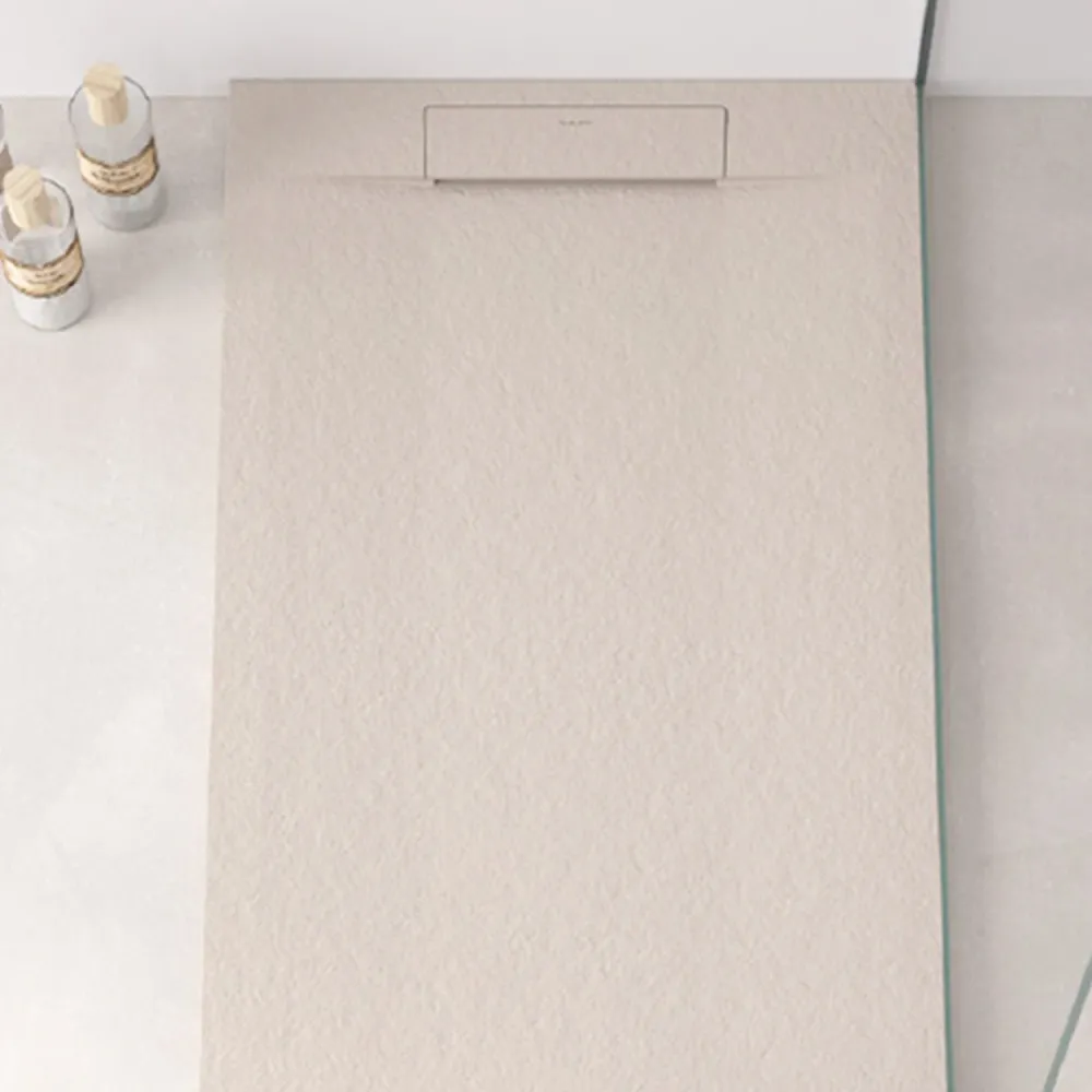 Resin shower tray model Titano 80x140 cm cream stone effect
