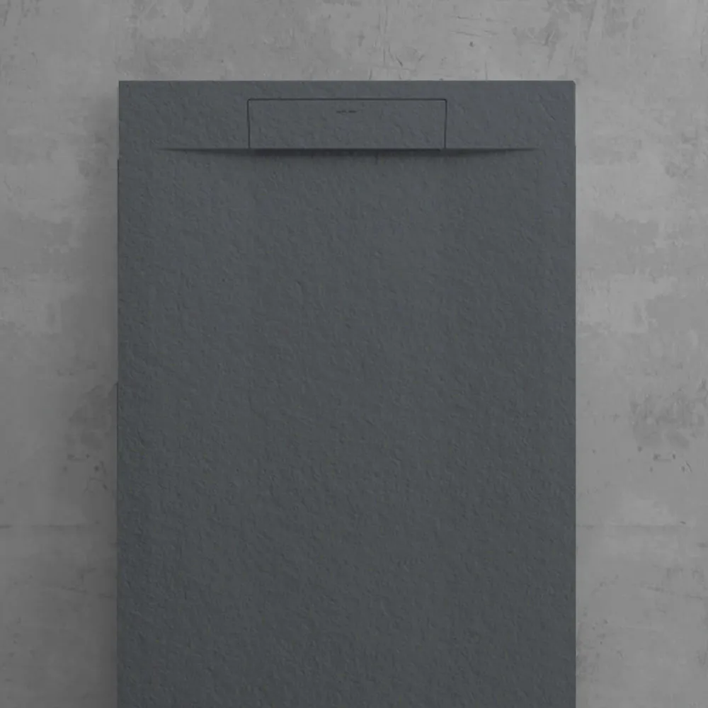 Resin shower tray model Titano 90x110 cm anthracite stone effect