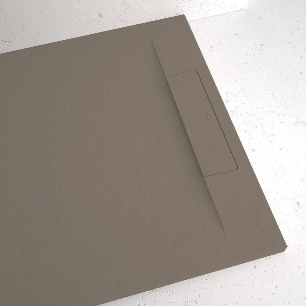 Resin shower tray model Titano 90x90 cm taupe stone effect