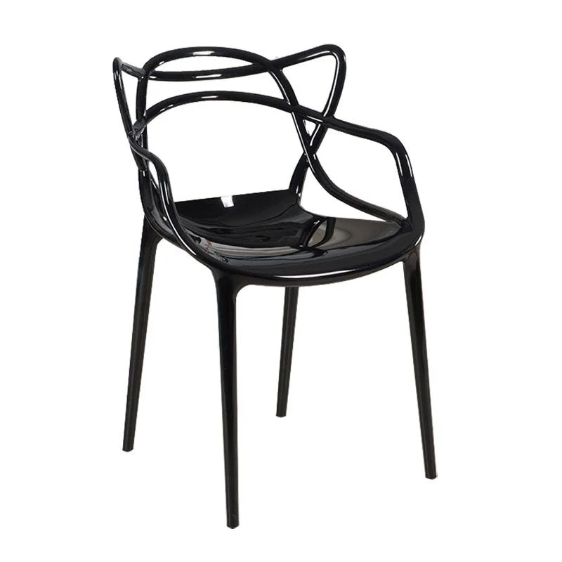 Scandinavian Design Open Back Arm Dining Chairs Van kunststof Side Chair Smoke
