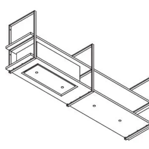Wave 1053.22 FRAME links - 240 cm zwart - RAL 9017 mat - 4 x 4,2 W dimbare LED 2700 Kelvin