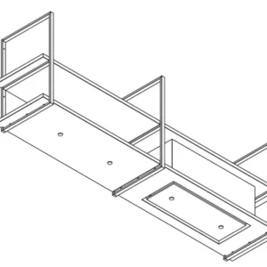 Wave 1054.23 FRAME rechts - 240 cm kleur naar keuze - mat/glanzend - 4 x 4,2 W dimbare LED 2700 Kelvin