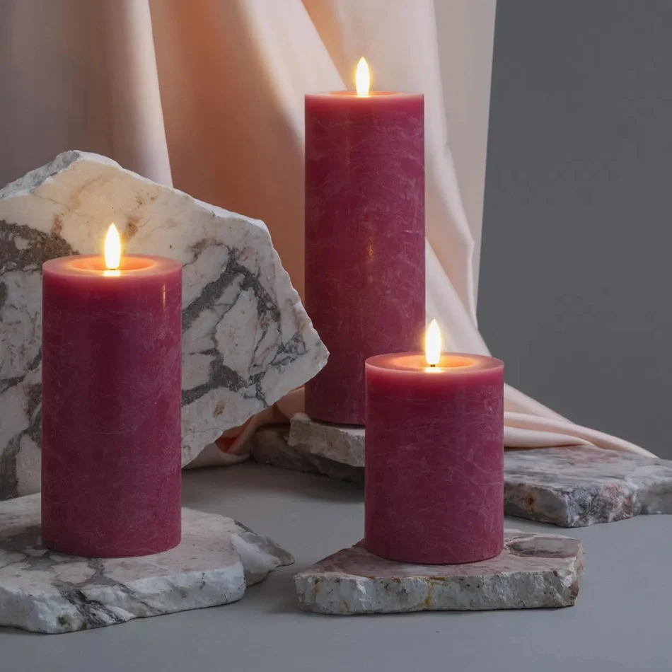 Moods & More LED stompkaars wax rock melted vintage rose 7.4x20