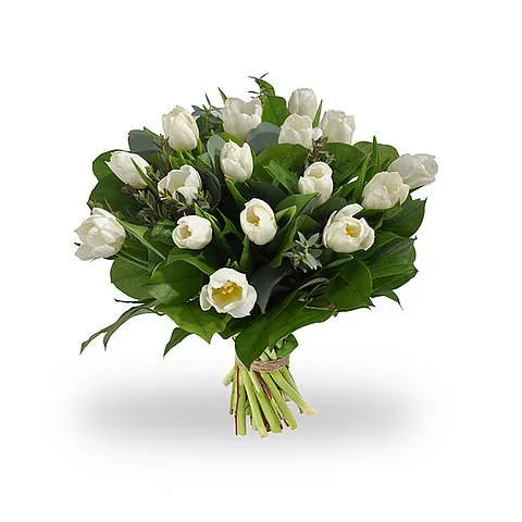Boeket witte tulpen BySpek