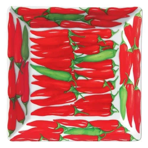 Taitù set van 2 middelgrote en kleine multifunctionele borden RossoPeperoni porselein 98-09