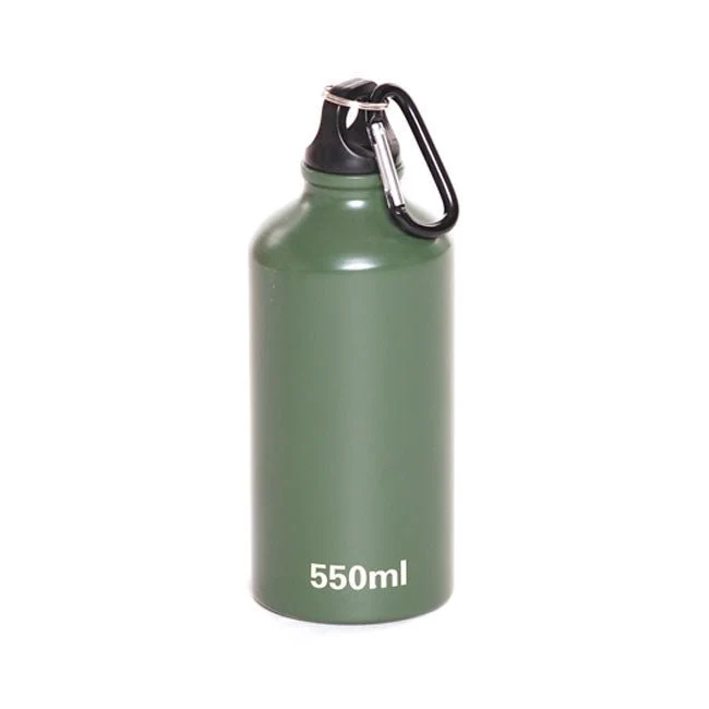 Aluminium fles met karabijnhaak