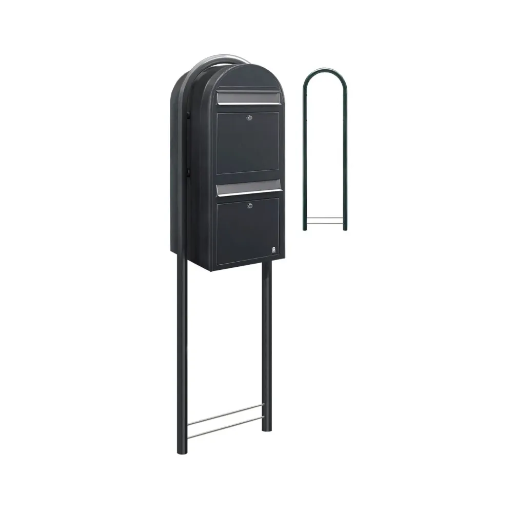 Bobi Duo RAL 7016 donkergrijs met RVS klep