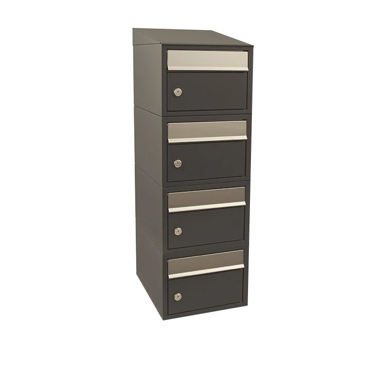 Brievenbusunit Brickset 4-hoog met dak Antraciet 92x29,5x38 cm (HxBxD)
