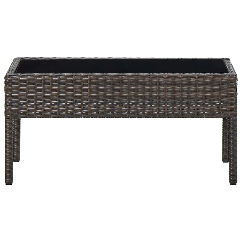 Eet- Tuintafel 75x40x37 cm poly rattan bruin