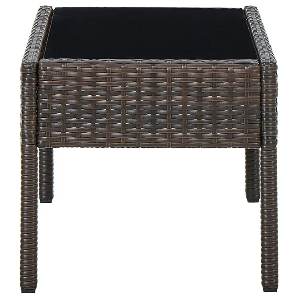 Eet- Tuintafel 75x40x37 cm poly rattan bruin