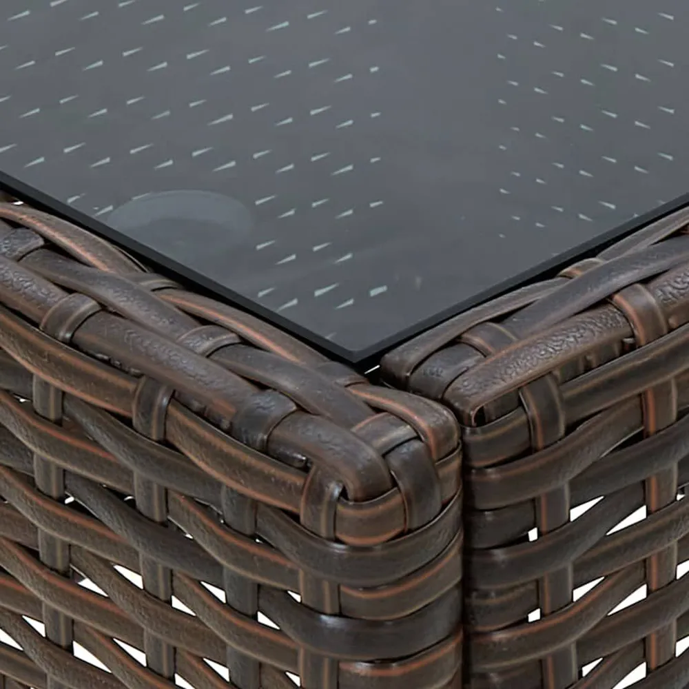 Eet- Tuintafel 75x40x37 cm poly rattan bruin