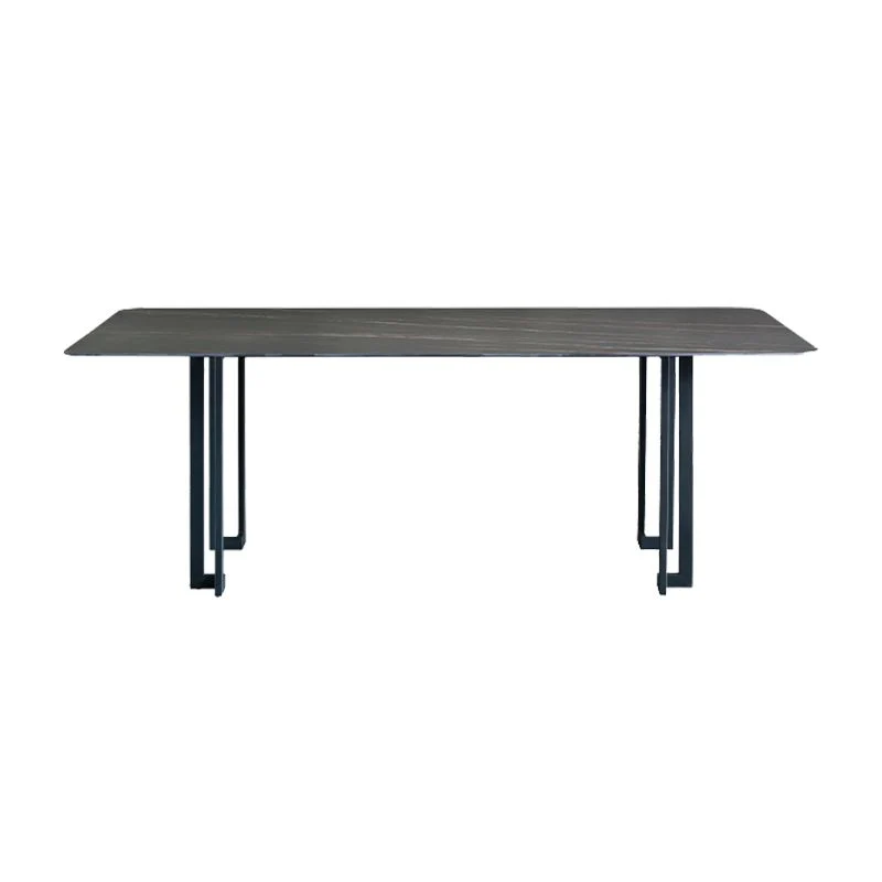 Eigentijds Dining Table Set 1/4/5/9 Pcs Black Sintered Stone Dining Table Armless Chairs
