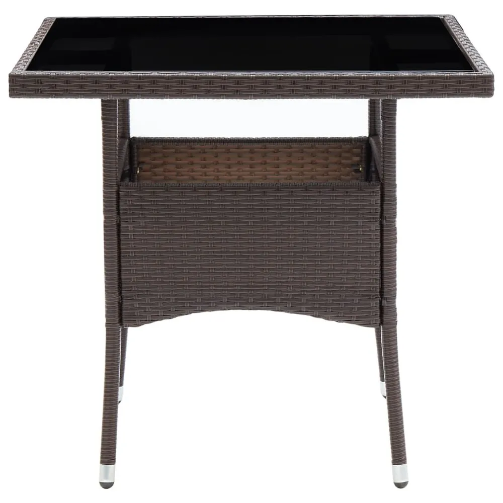 Tuintafel poly rattan bruin met Inklapbaar Onderstel