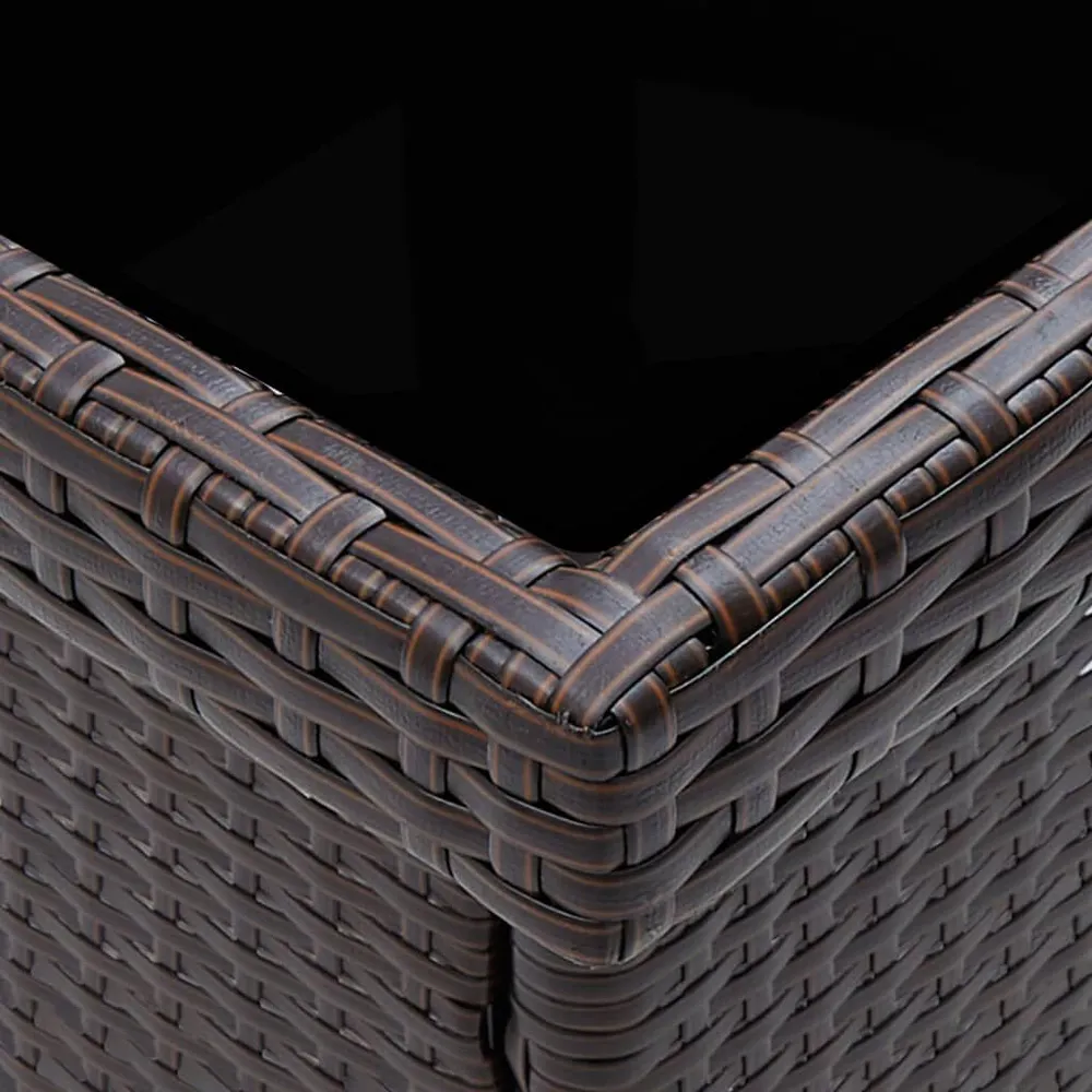 Tuintafel poly rattan bruin met Inklapbaar Onderstel