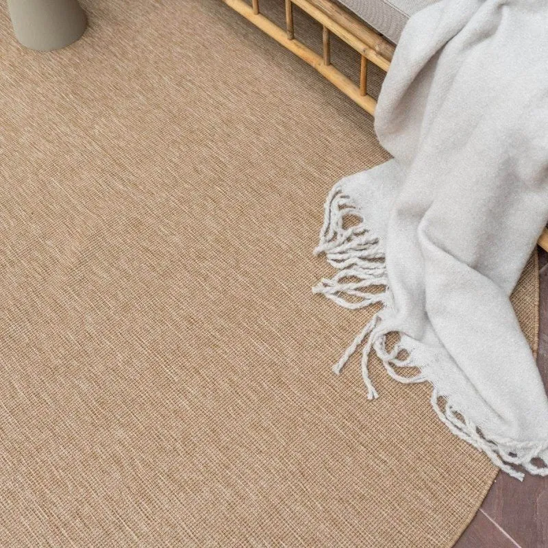 Rond Jute buitenkleed Naturel Uni Interieur05
