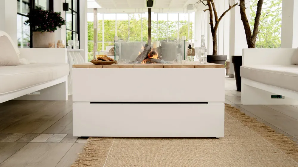 Cosi Cosipure 100 vuurtafel - wit/teak