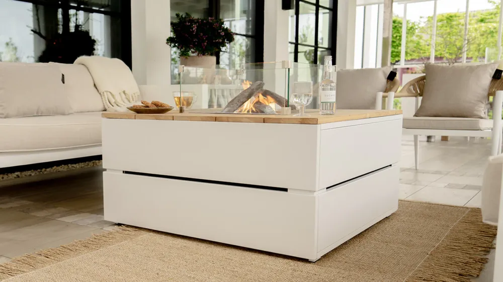 Cosi Cosipure 100 vuurtafel - wit/teak