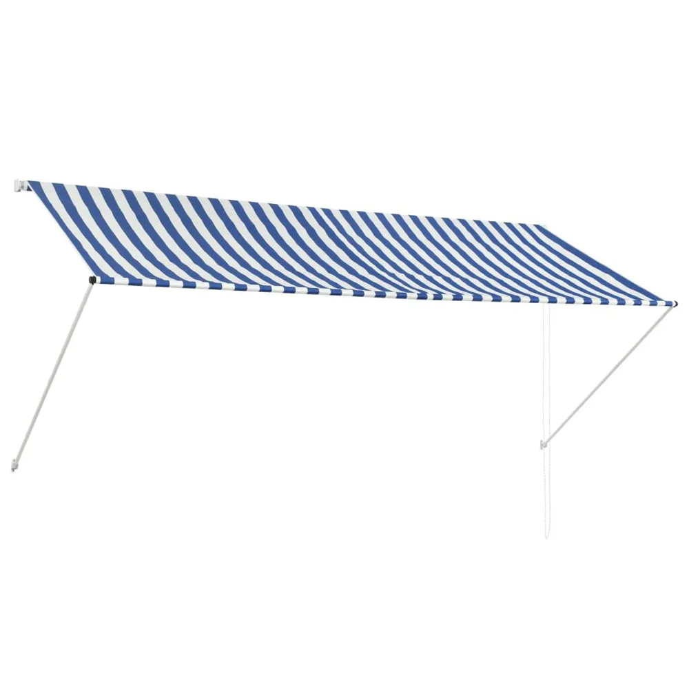 Luifel uittrekbaar 300x150 cm blauw en wit | Snel Thuisbezorgd
