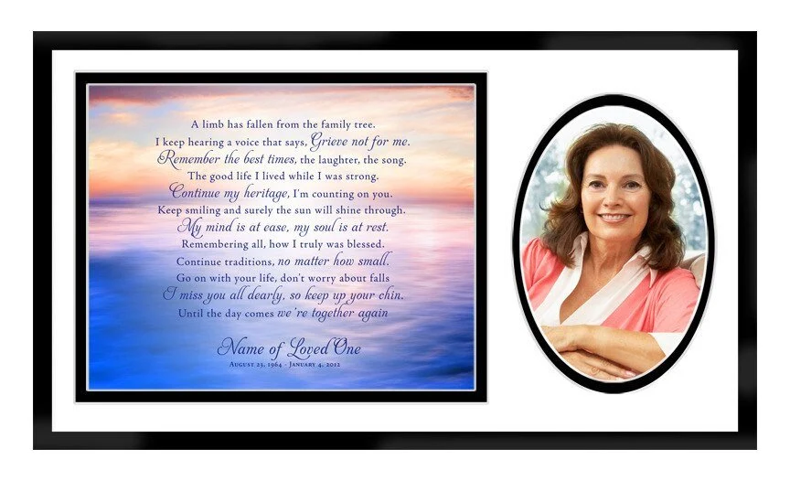 Dusk Memorial Frame Plaque Keepsake met persoonlijke tekst mogelijk