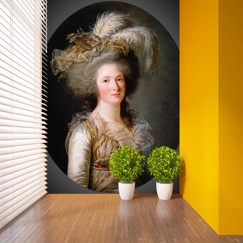 Elisabeth De France Portrait Murals Victorian Period Zacht Wall Covering Home vintage stijl | Antiek uitziend Brown