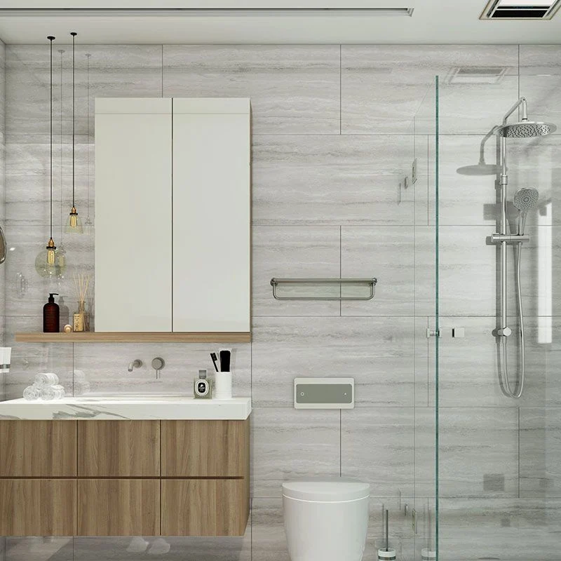Gecertificeerd Duurzaam Single Tile Wallpaper Rectangular Plastiek Peel and Stick Backsplash Wall Tile Silver