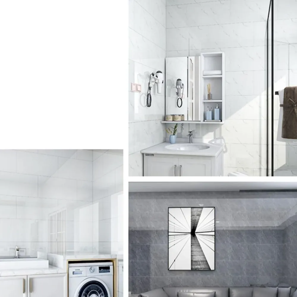 Geëmailleerde metalen Één Tile Wallpaper PVC Rectangular Peel and Stick Wall Tile Dark
