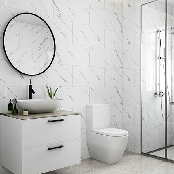 Single Tile Wallpaper VINYL Rectangular Peel and Stick Backsplash voor huisnummer naam White