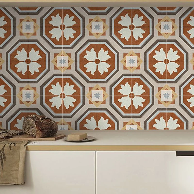 Square Interior Vinyl Flooring Peel and Stick Flower Print Waterdicht Vinyl Flooring