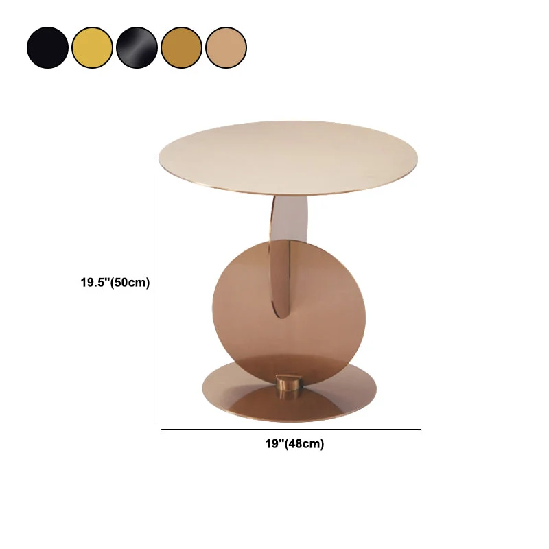 Medieval Hedendaags Style Pedestal Base Design Circular Metal Side Table Light