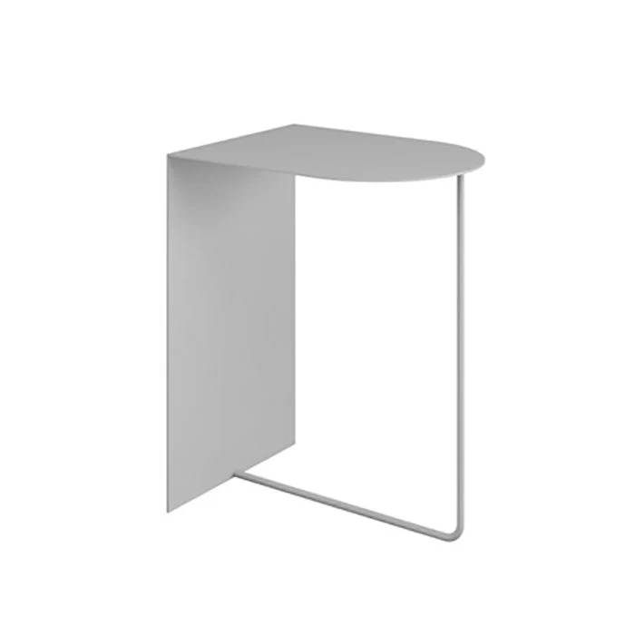 Rectangular Metalen Table Abstract Base Design mid-century Modern Style Side Table met Geïntegreerde Parasol Gat White