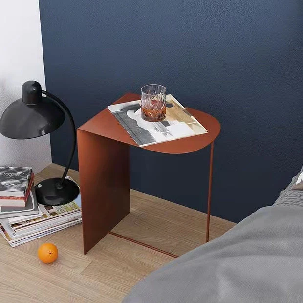 Rectangular Metalen Table Abstract Base Design mid-century Modern Style Side Table met Geïntegreerde Parasol Gat White