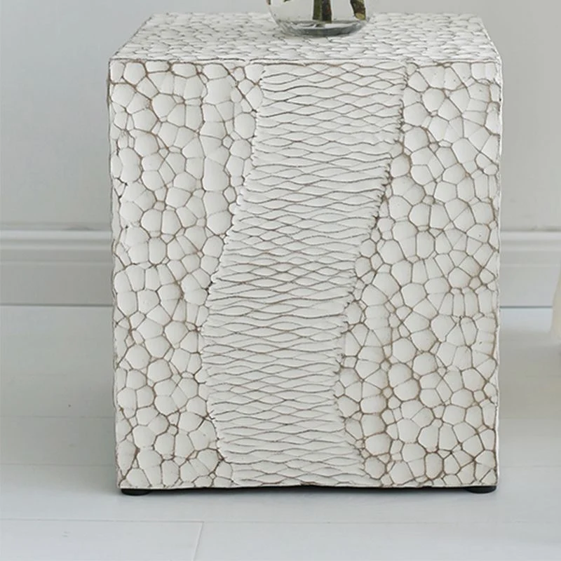 14" Sprei Contemporary Corner Table Square Wood Accent Side Table White