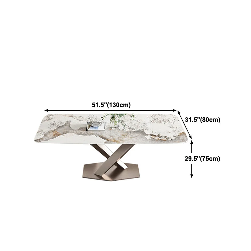 Stone Top Dining Table Rectangle Strak Table Pedestal Base 51